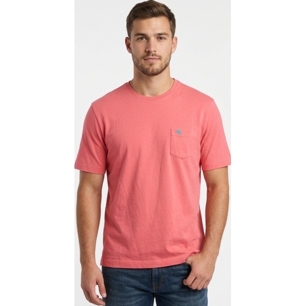 Tommy Bahama Men's Pima Cotton Bali Skyline T-Shirt Coral Size XL Vacation Good